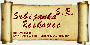 Srbijanka Resković vizit kartica